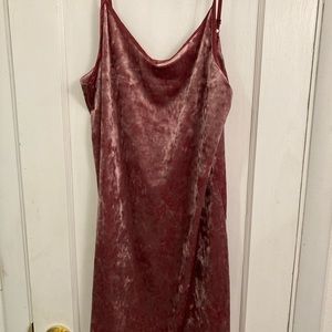 Pink velvet skater dress